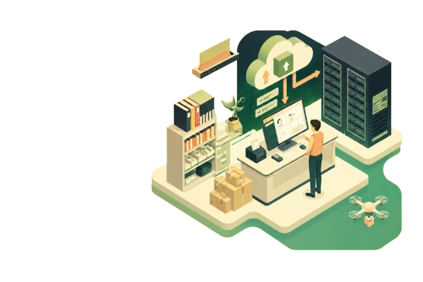 POS Software Cloud Illustration
